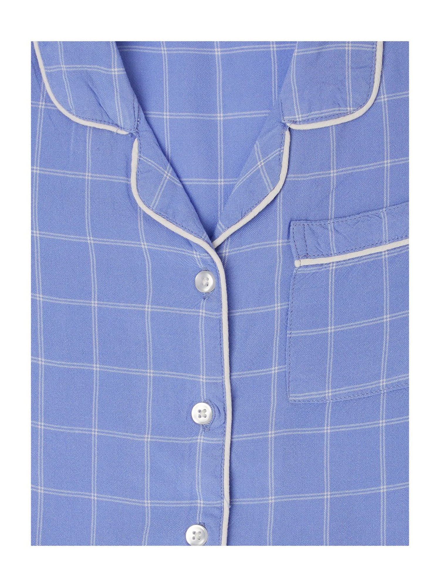 Mystere Paris Girls Blue Checks Shirt with Shorts