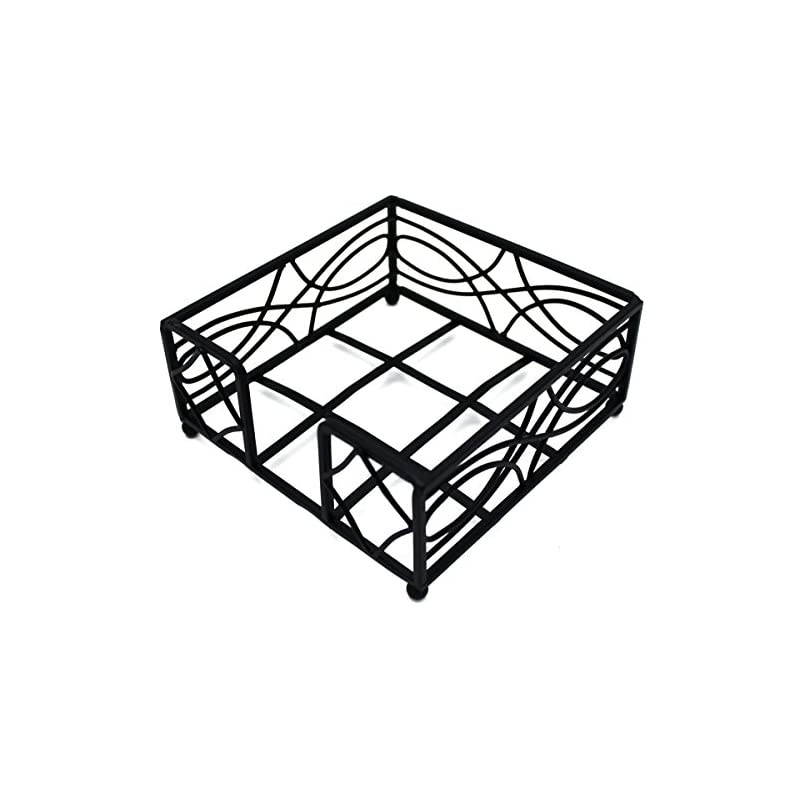 Wave Design Cocktail Napkin Holder Caddy, Black