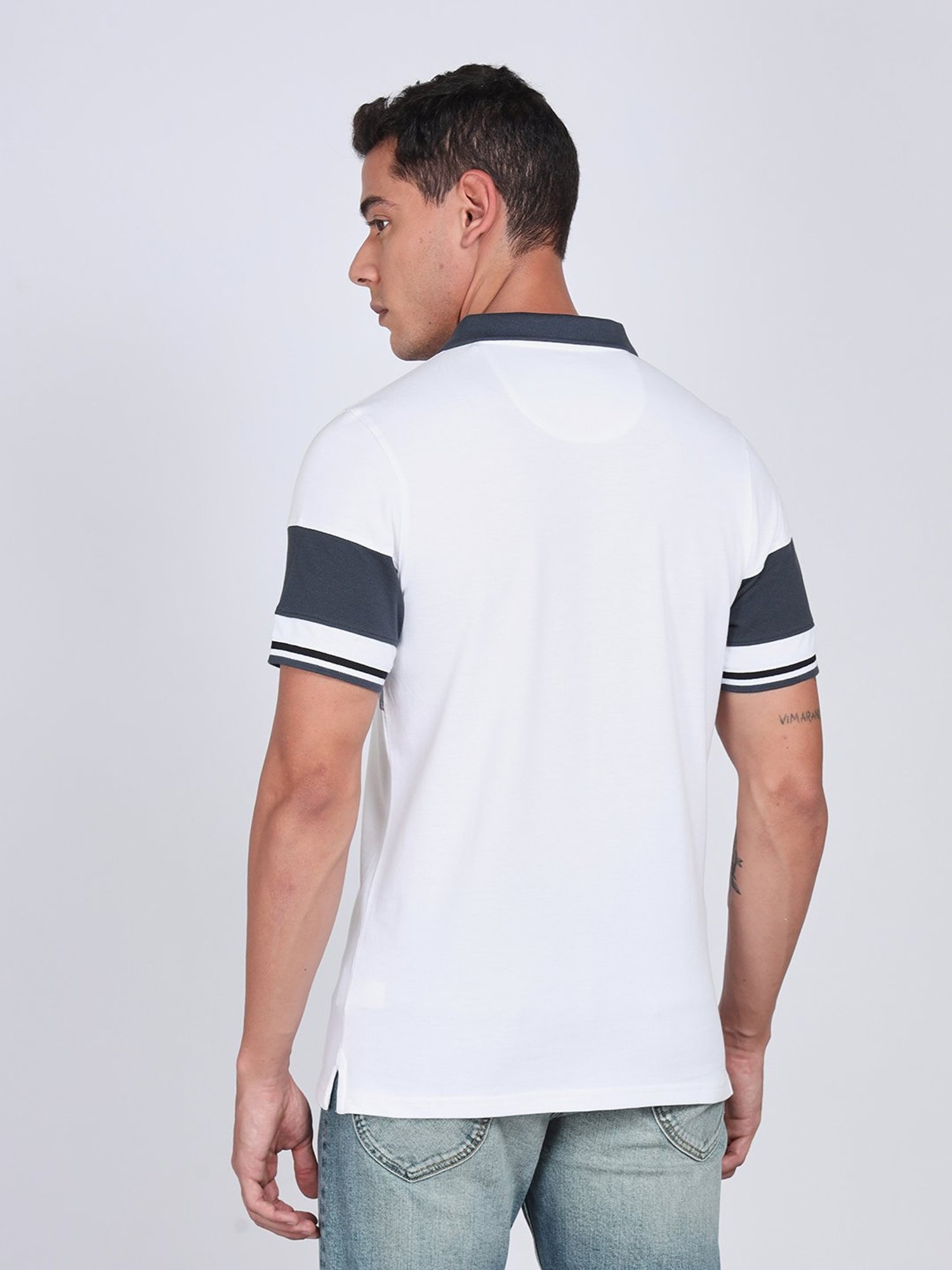 Lee White Slim Fit Cotton Polo T-Shirt