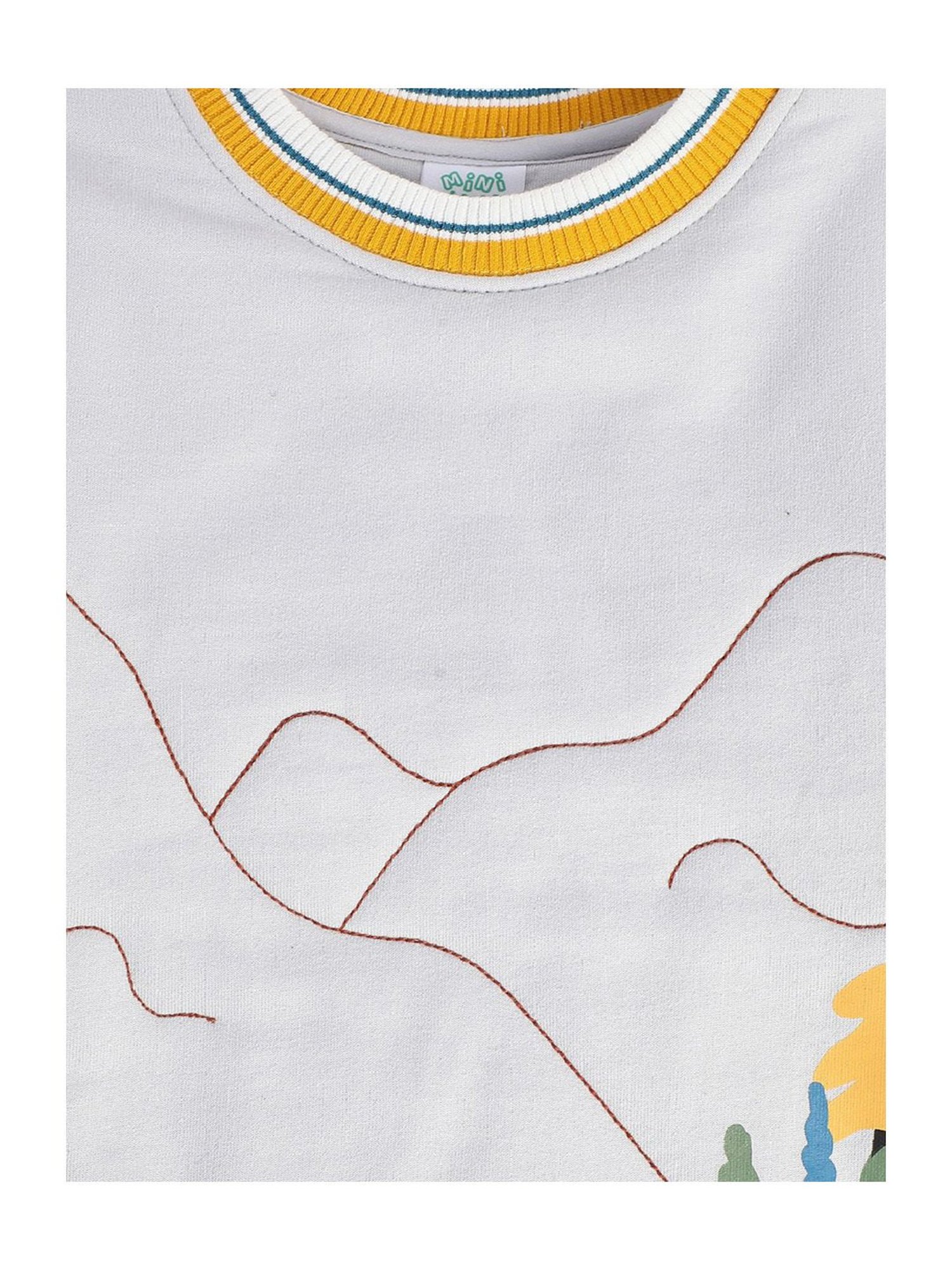 MINIKLUB Kids Grey Embroidered Full Sleeves Sweatshirt