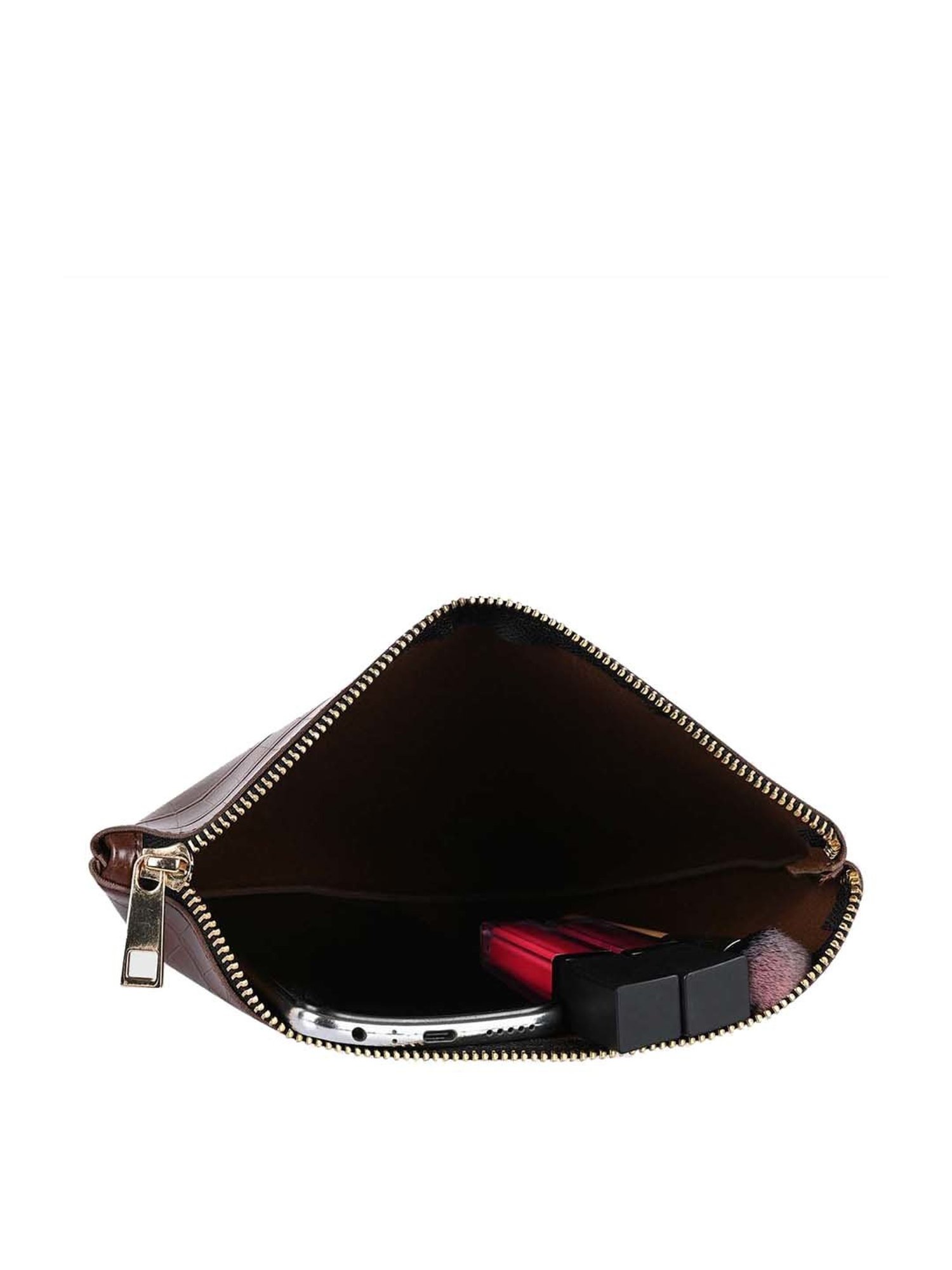 Bagsy Malone Brown Textured Pouch