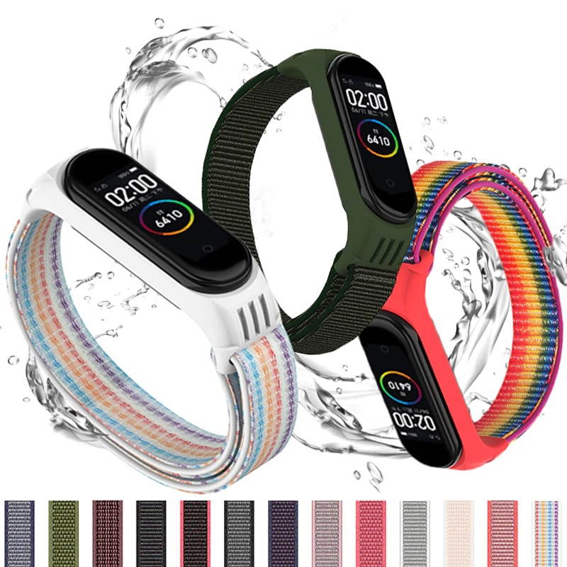 Nylon loop for xiaomi mi band 4 3 strap Sport Bracelet smartwatch Belt pulsera correa xiaomi strap Wristband for Miband 6 5 band