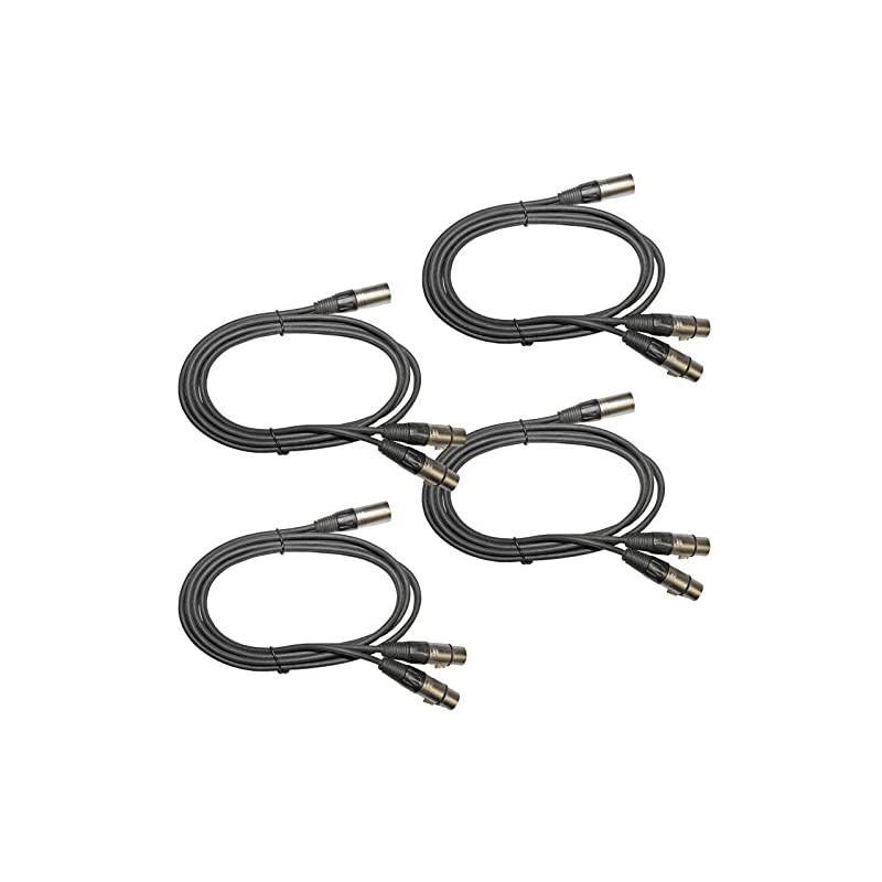 Pack of XLR Y Cable Splitter 3 pin Black 1 1 Male to 2 Female