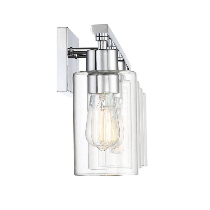 4 Light Bath Sconce with Glass Polished Chrome - Aurora Lighting