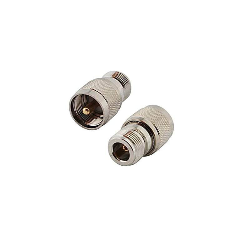 2-Pack RF connector adapter N type female to PL259 / SO239 male