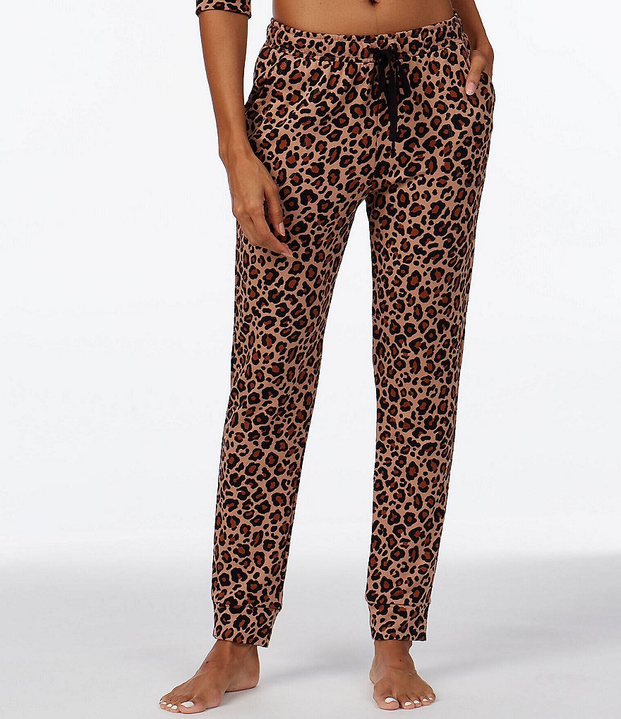 iRelax Animal Print Brushed French Terry Coordinating Sleep Pants