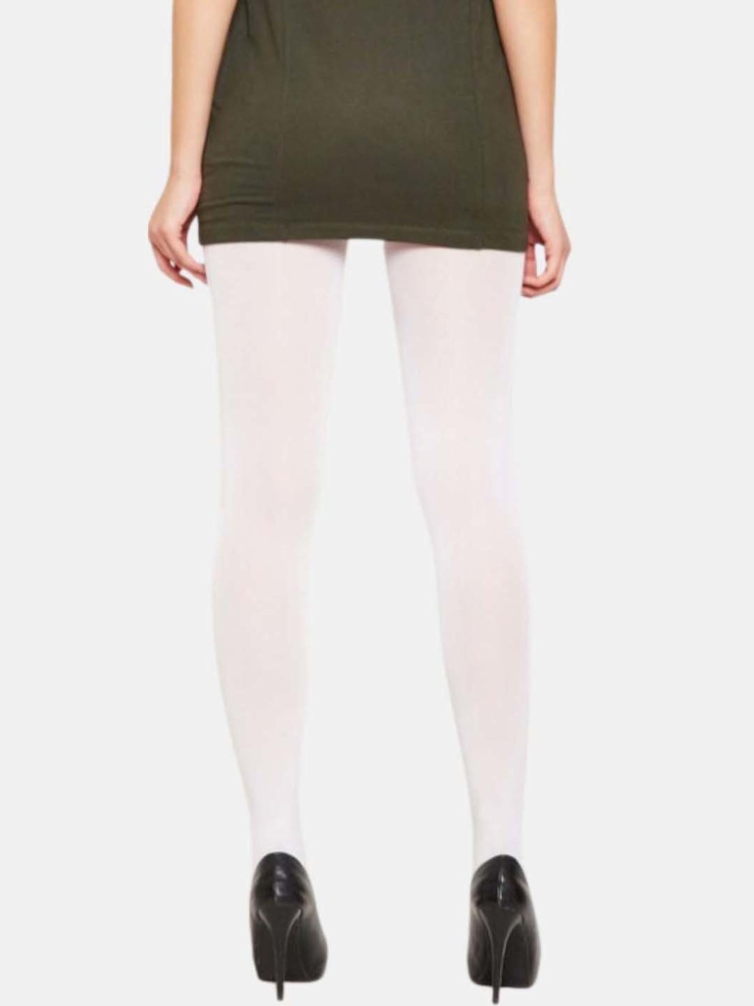 Secrets By ZeroKaata Yellow & White Plain Pantyhose Stockings - Pack Of 2