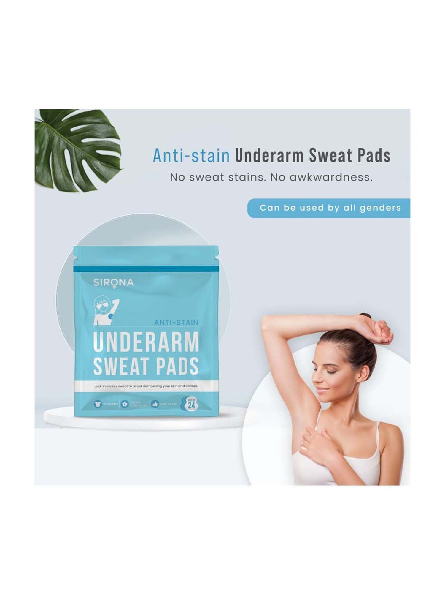 Sirona Anti Stain Underarm Sweat Pads - 24 Pad