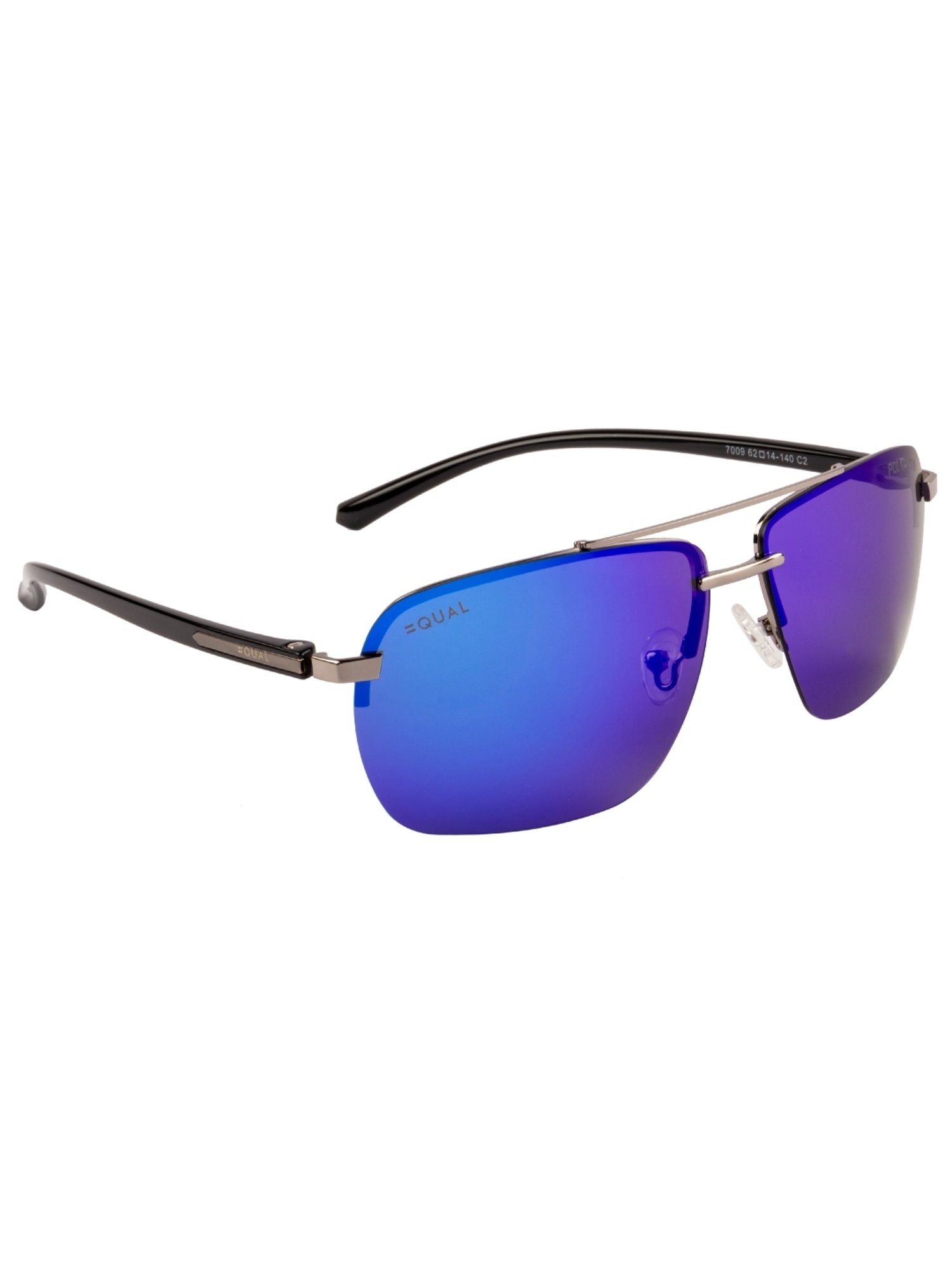 Equal Dark Blue Square Unisex Sunglasses