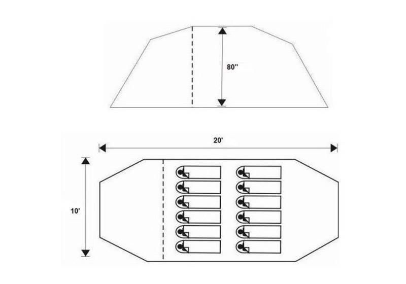 Tahoe Gear Prescott 12 Person 3 Season Instant Outdoor Family Camping Cabin Tent