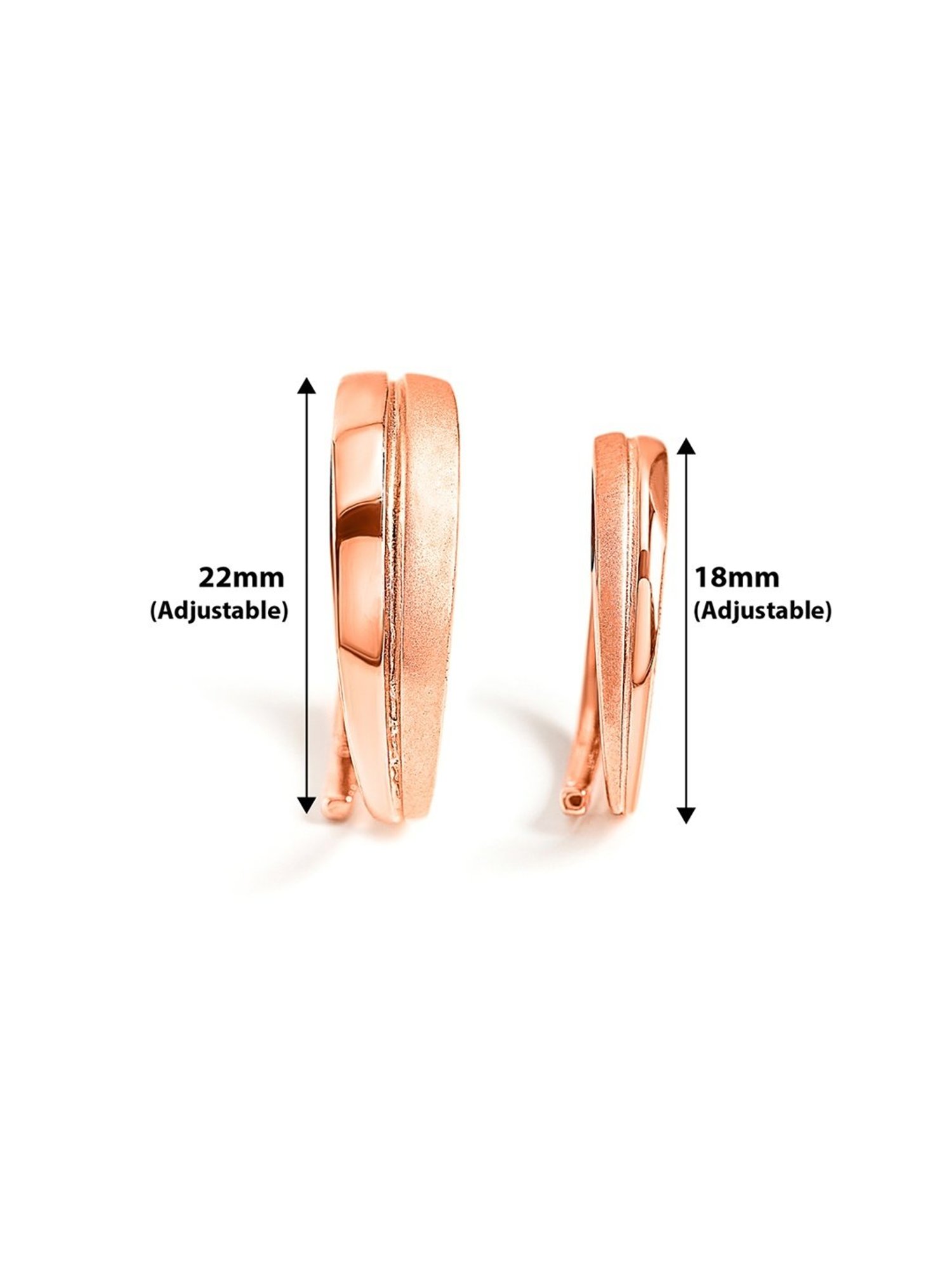 Silberry 925 Silver Rose Gold Love Band Couple Rings