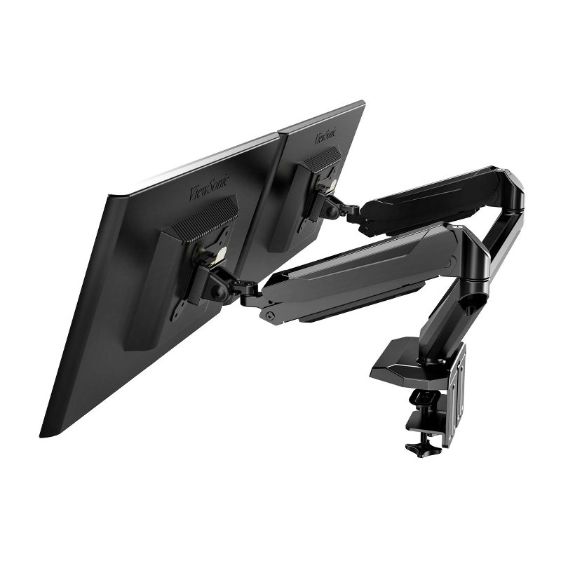 MegaMounts Fully Adjustable Tilt and Swivel Articulating Double Arm Monitor Desk Mount