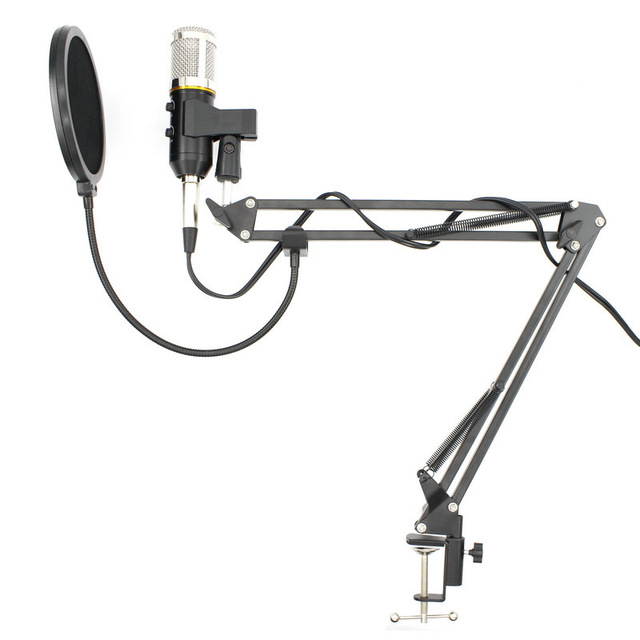 MK F200FL USB Audio Studio Vocal Recording Microfono Professional Condenser Microphone With Holder Stand Pop Filter for Computer