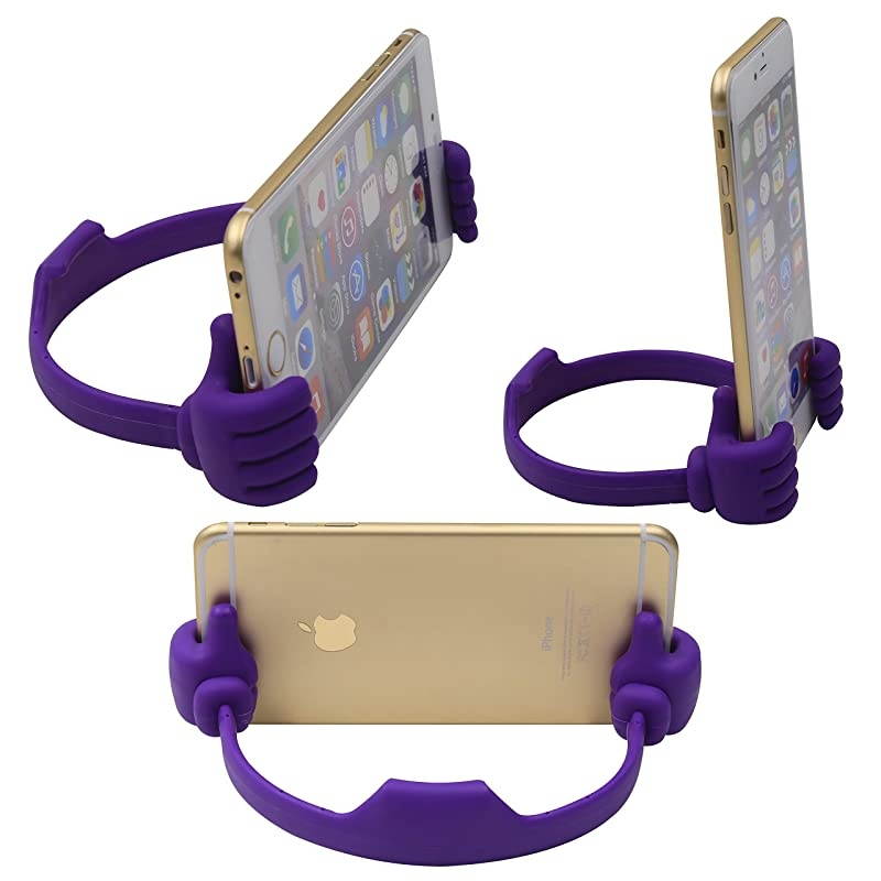 Thumbs-up Phone Stand for Tablets, E-readers and Smart Phones - 2 Pack - Green, Purple