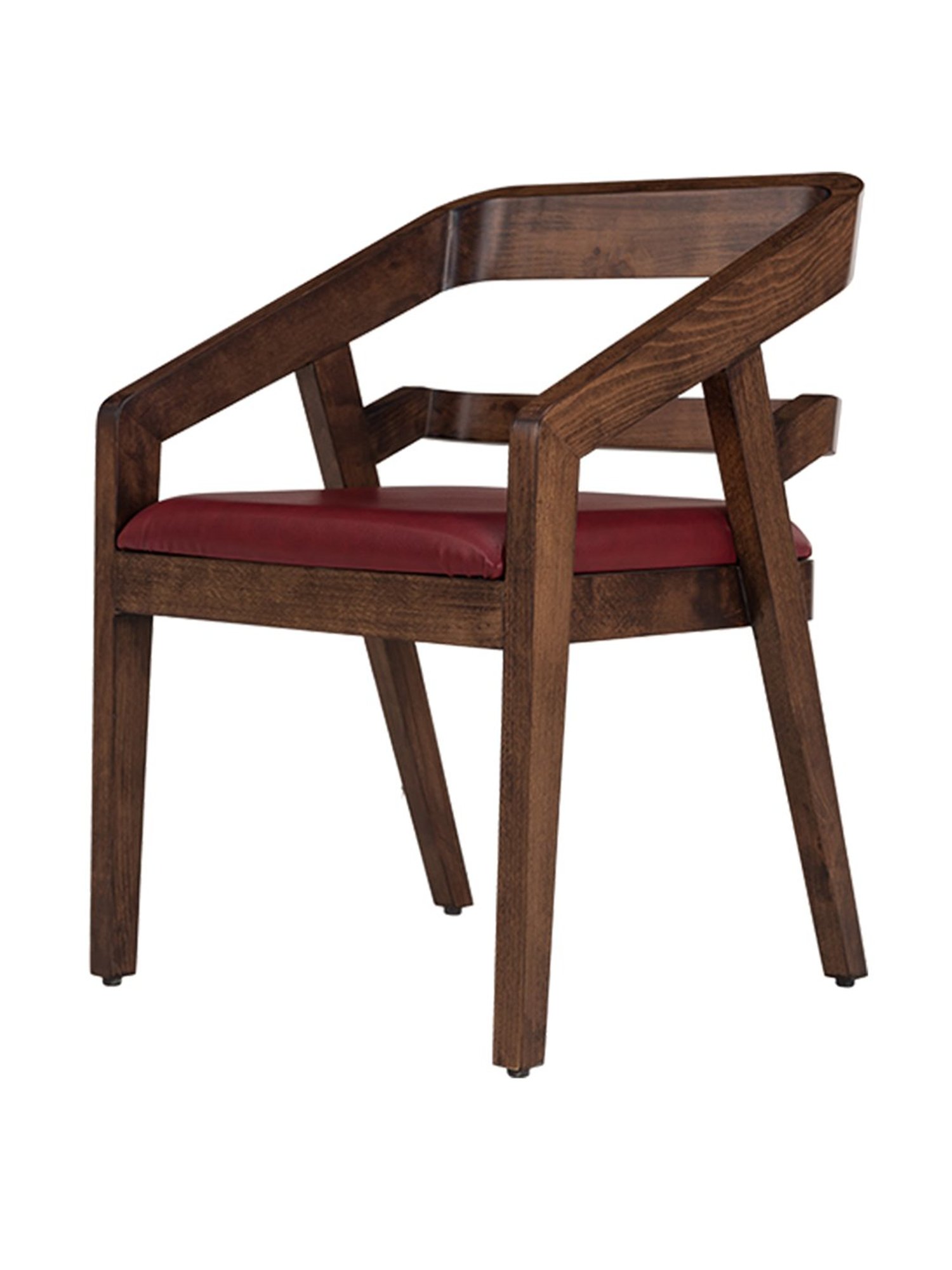 Durian Amelia Burgundy Red Solid Solid Wood & Premium Leatherette Dining Chair