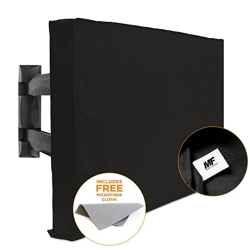 TV Cover 46quot Model for 44quot 47quot Flat Screens Slim Fit Weatherproof Weather Dust Resistant Television Protector Black