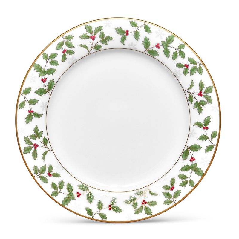 Noritake Holly and Berry Gold Salad/Dessert Plate