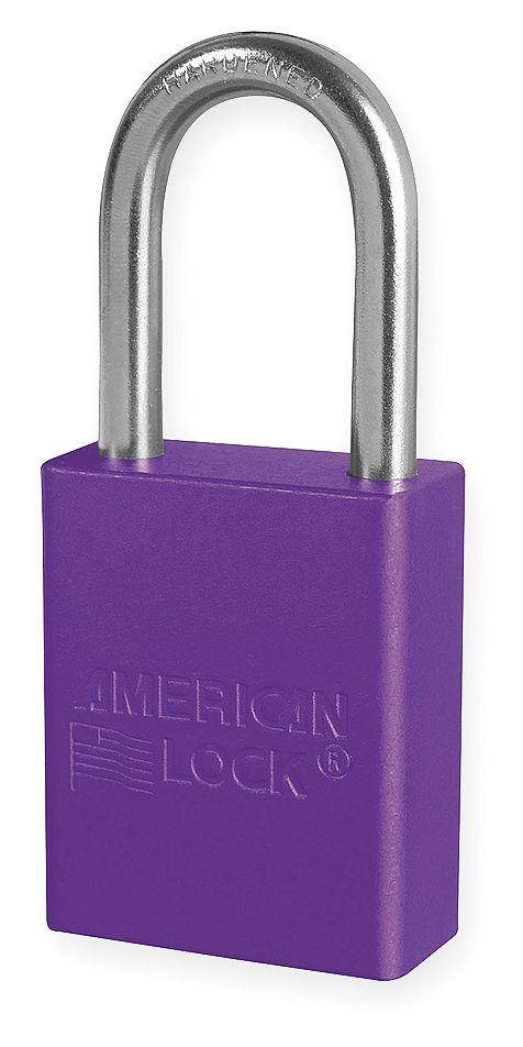 Anodized Aluminum Padlock, Purple, Key Alk