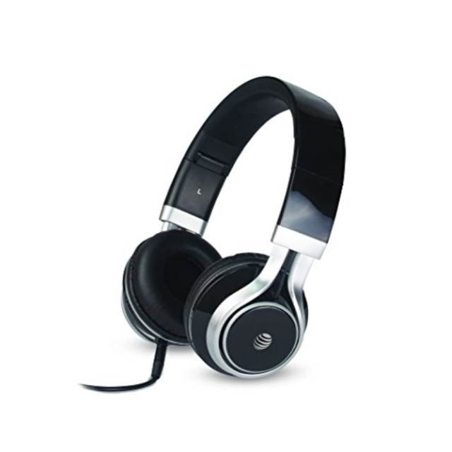 At&t[r] Hpm10-blk Stereo Over-ear Headphones With Microphone [black]