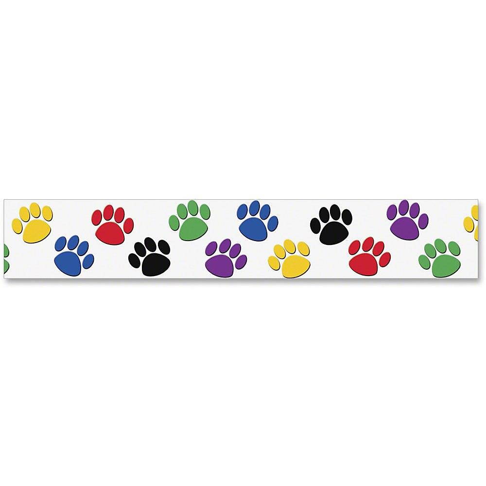 Teacher Created Resources 4641 Paw Prints Border Trim, 3'' x 35'' Panels, Paw Prints, 12/Pack