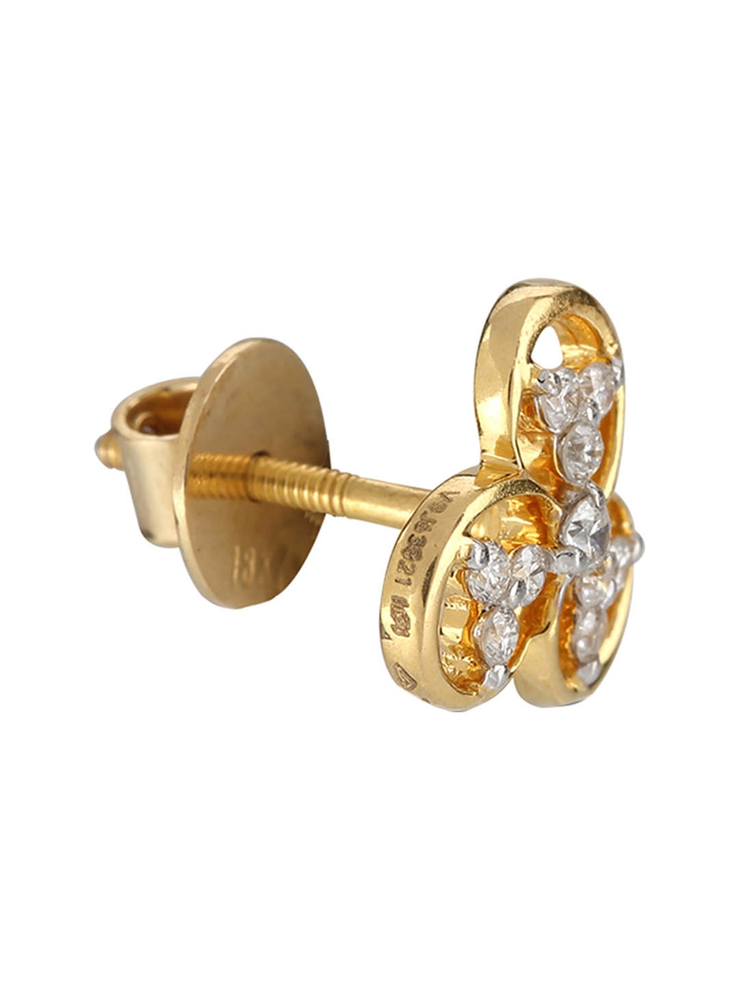 Waman Hari Pethe Jewellers 18k Gold & Diamond Earrings