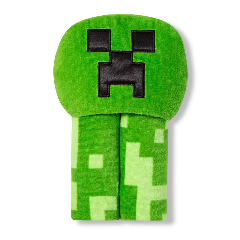 Minecraft Creeper Hooded Bath Towel Green