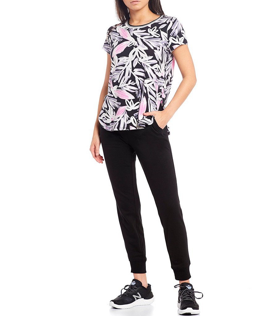 Calvin Klein Performance Rib Trim Terry Jogger Pants With Pockets