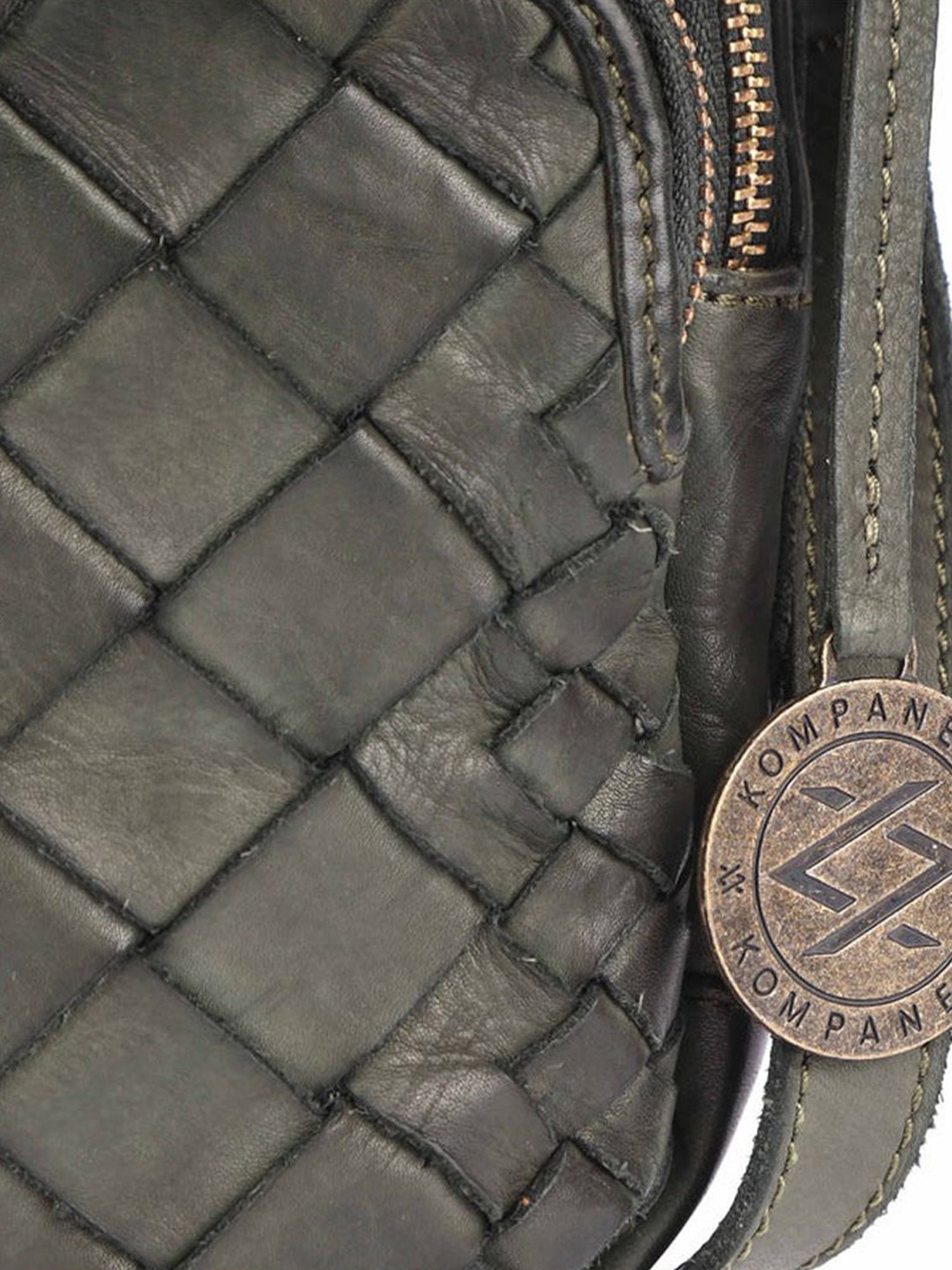 KOMPANERO Marquis Green Leather Textured Cross Body Bag