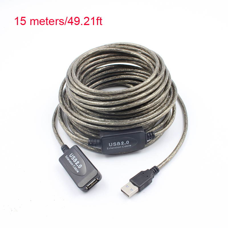 5M/16.4ft 10M/32.8ft 15M/49.2ft USB 2.0 Extension Cable USB Adapter Extension Cable Usb Extender Male to Femal Active Repeater USB Connector Cord Wire