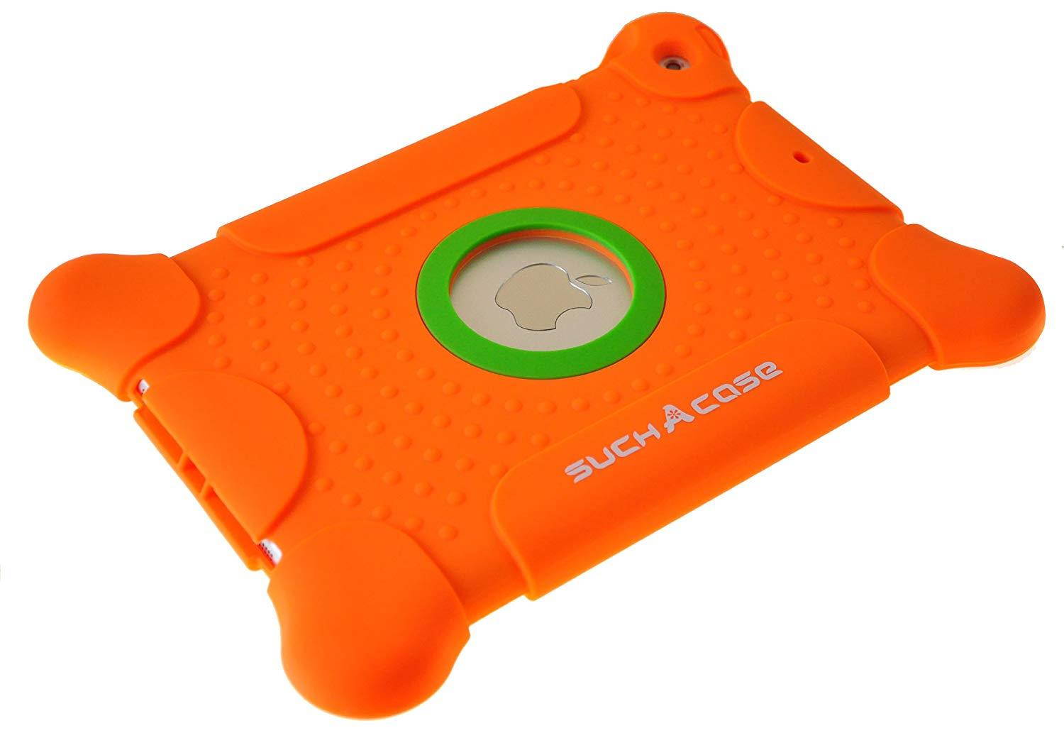 suchAcase Reader Series Kids Friendly Baby Safe Heavy Duty Soft Protective Case for Apple iPad Air (Orange)