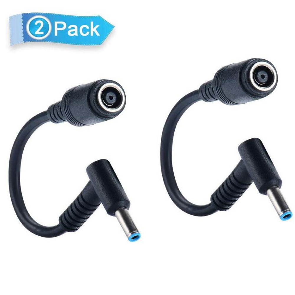 2-Pack Dongle Adapter 7.4x5.0mm to 4.5x3.0mm Laptop Adapter Tip Connector Converter for HP Pavilion, Envy, Elitebook, Dell Ultrabook Laptop DC JACK (BLUE TIP) Charger Converter DC Cable Adapter