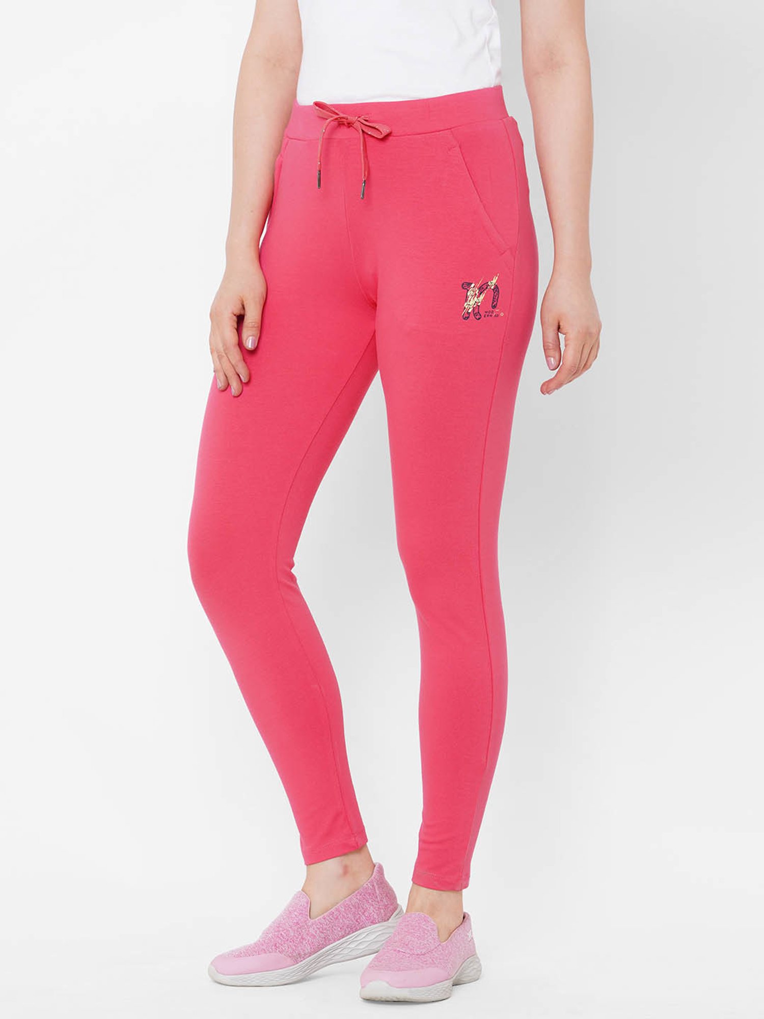 Sweet Dreams Candy Pink High Rise Casual Track Pants