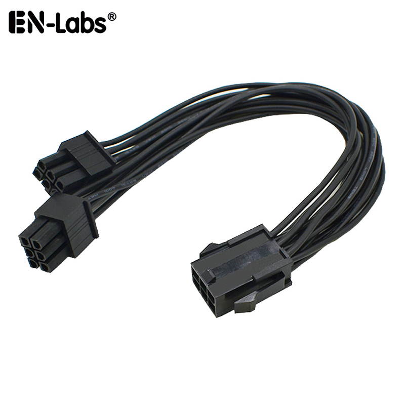 8 inches PC Power Supply PCI e Molex 6pin to 2 PCIe 6 pin PCI express Splitter Extension Ribbon Cable ,6-pin Graphics Card Mining