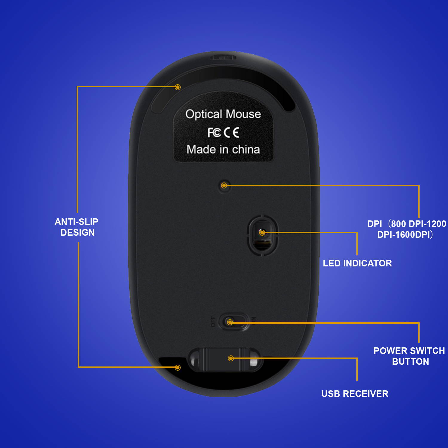 INMISS 2.4G Rechargeable Wireless Mouse with USB Receiver, Portable Ultra-Thin Noiseless Mouse for Notebook, PC, Laptop, Computer, MacBook