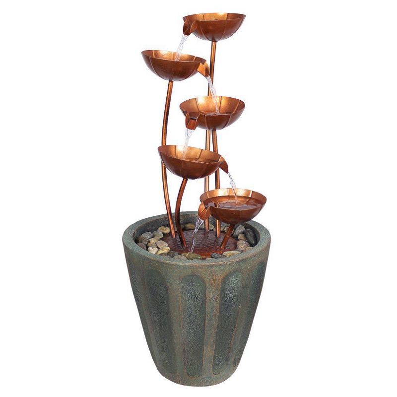 Copper Falls Cascading Garden Fountain - Acorn Hollow