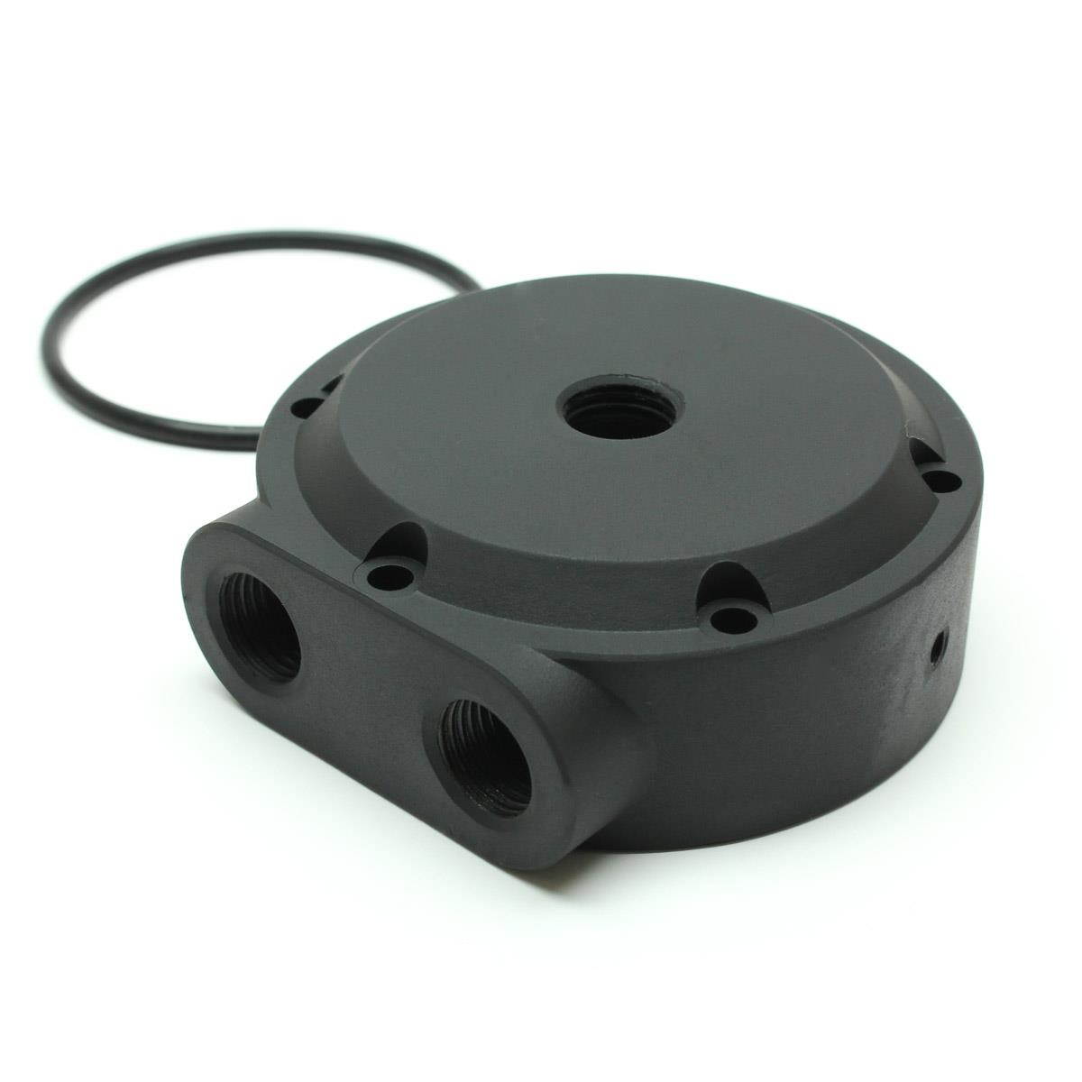 Monsoon MMRS End Cap (MMRS-SP-1P) with Two Side-Ports and One End-Port, Black