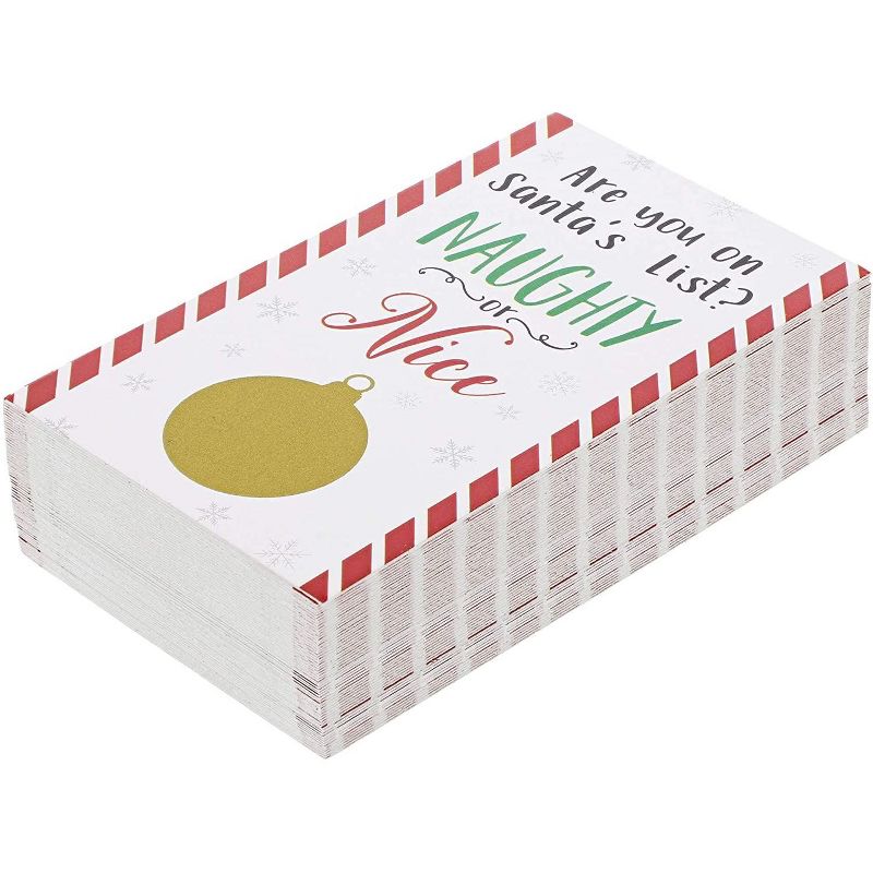 Paper Junkie 60 Pack Holiday Scratch Off Cards Game for Christmas Party (2 x 3.5 In)