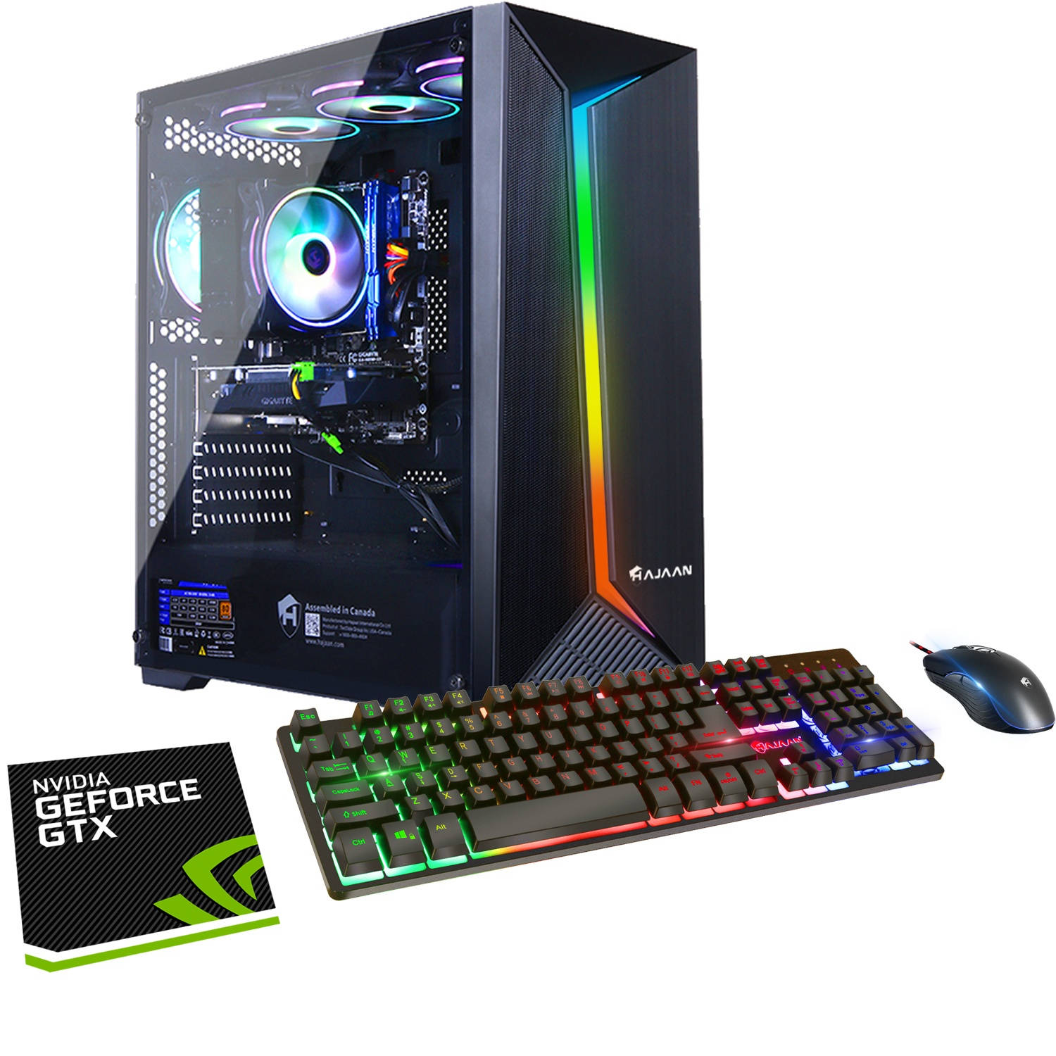 HAJAAN Gaming Tower PC, Intel Ci7-9700 Octa-Core Processor up to 4.70 GHz, Nvidia GeForce GTX 1660 6GB, 32GB DDR4 RAM, 512GB SSD, 1TB HDD, RGB Case Lighting, WiFi, Windows 10 Home (Thunder T90)