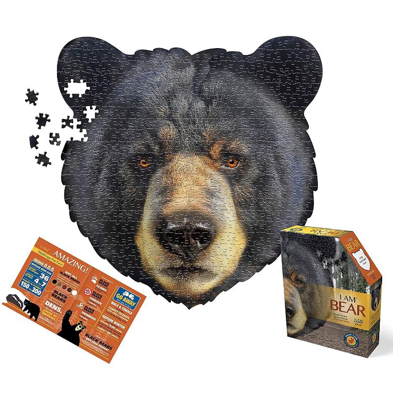 Madd Capp I AM Bear 550 Piece Animal Head-Shaped Jigsaw Puzzle