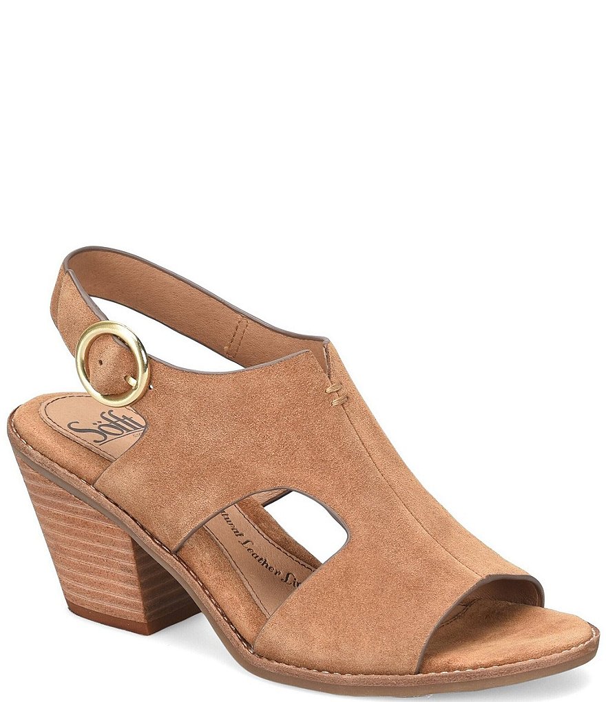Sofft Maben Suede Slingback Block Heel Sandals