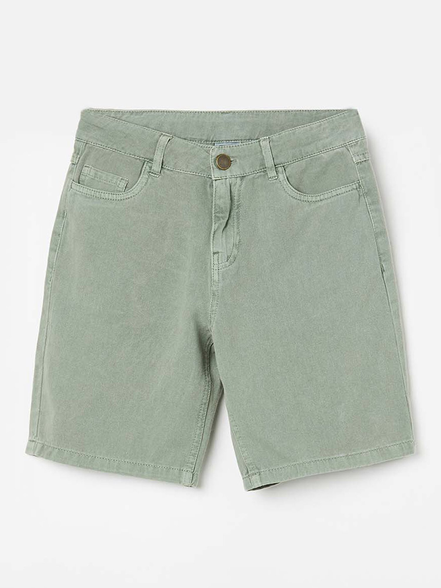Fame Forever by Lifestyle Kids Sage Green Cotton Regular Fit Shorts