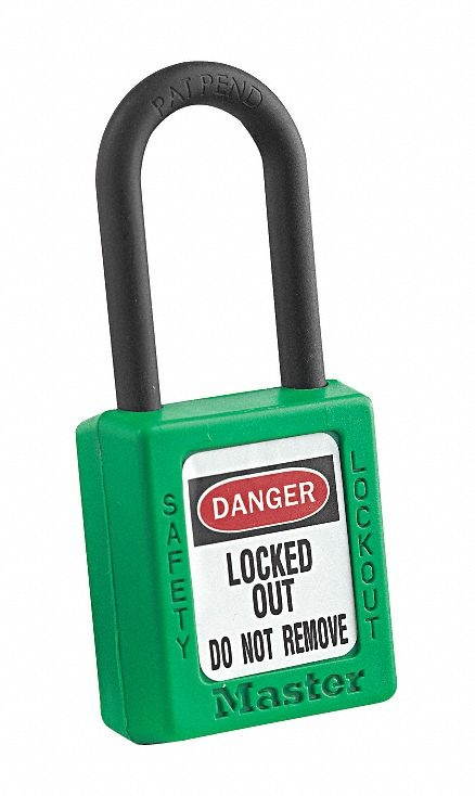 MASTER LOCK 406KAGRN 4XX0003 Lockout Padlock,KA,Green,1-3/4"H