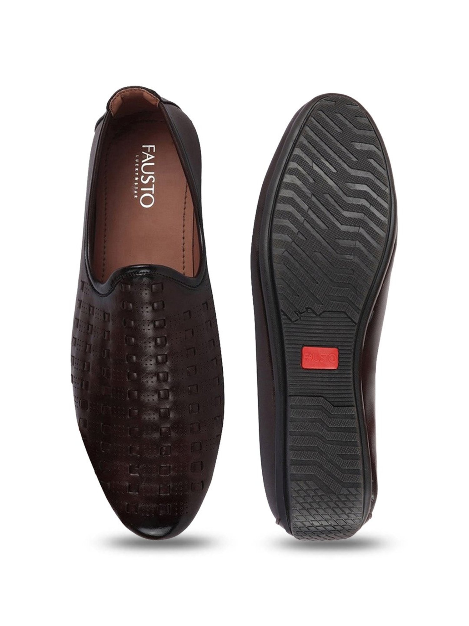 Fausto Men's Brown Ethnic Juttis