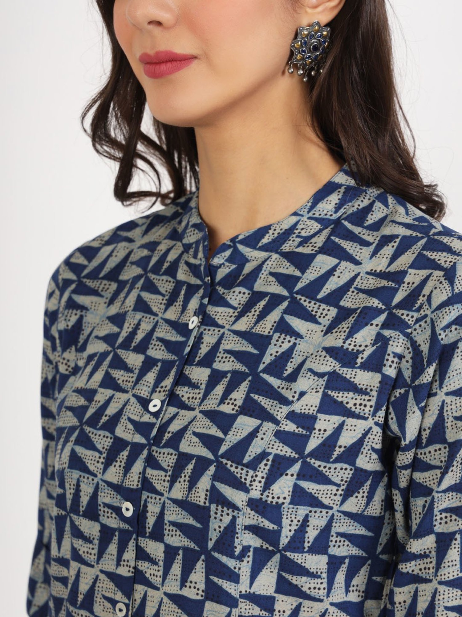 Divena Blue Printed Tunic