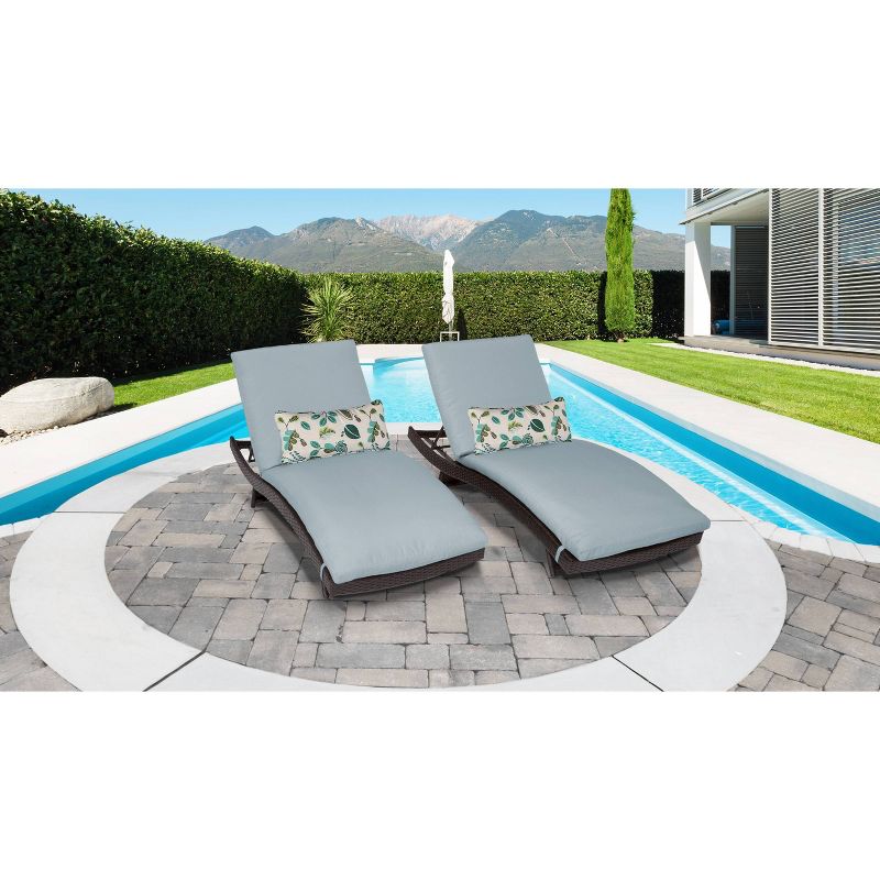 Bali 2pk Patio Chaise Lounges with Cushions - Spa - TK Classics