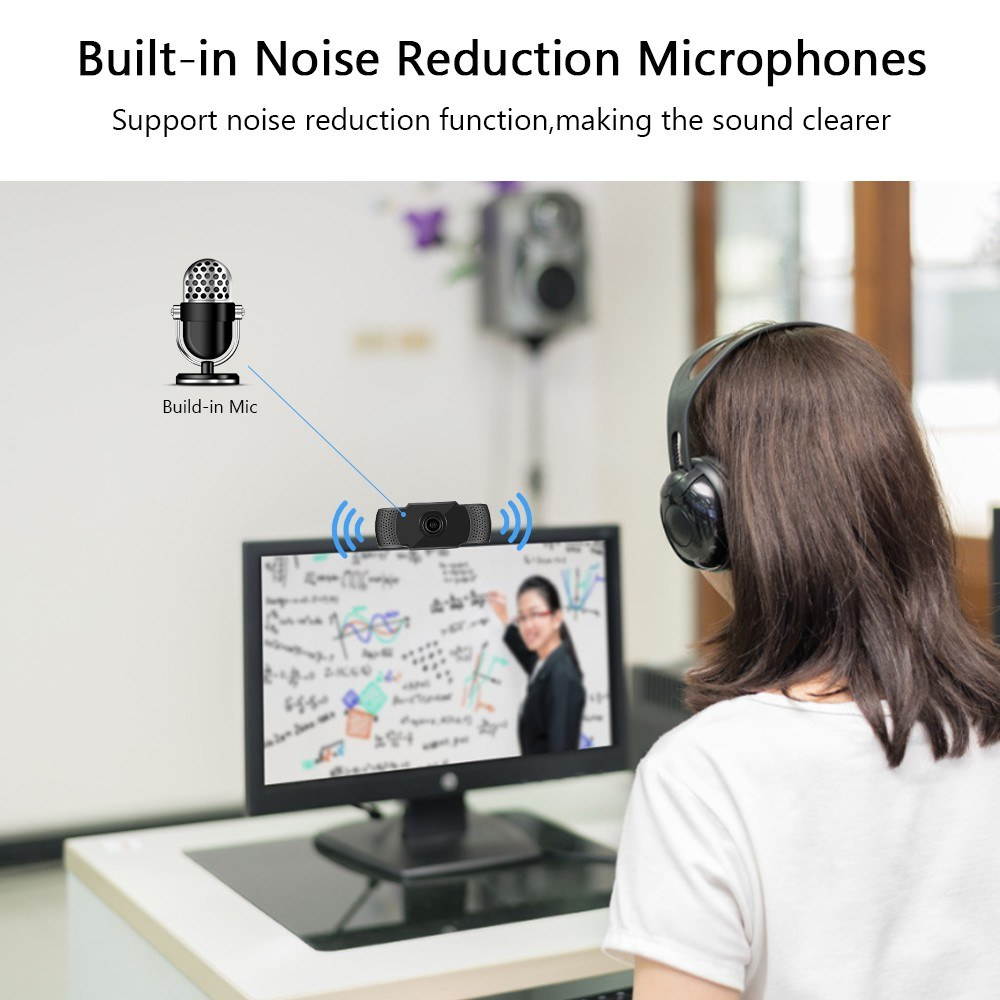 Webcam 1080P USB Web Camera PC Camera with Microphone for Online Teaching live Streaming Business Meeting Plug and Play for PC, Desktop or Laptop