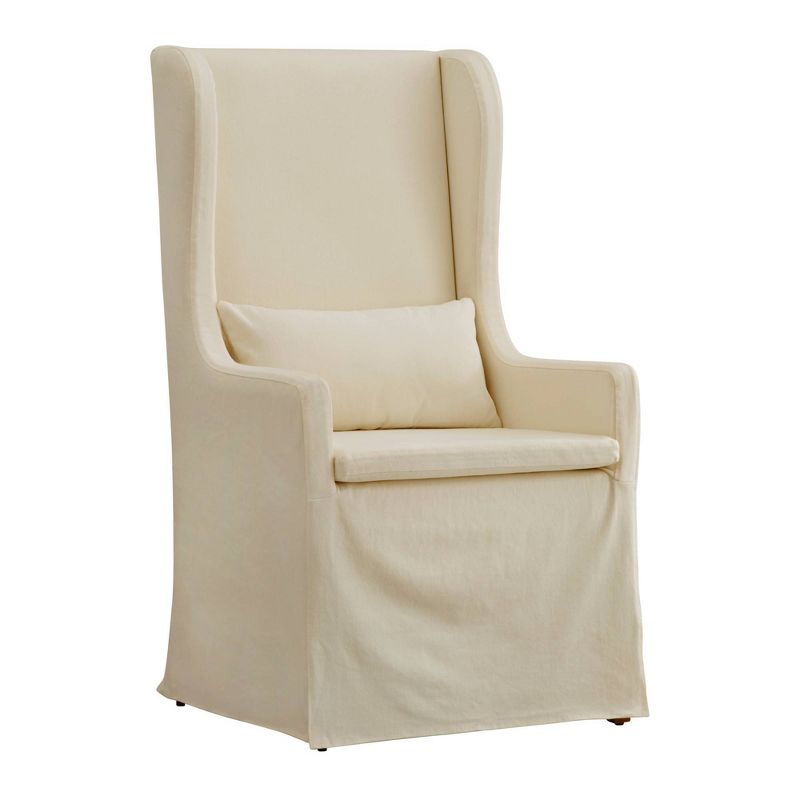 Walton Park Slipcovered Wingback Hostess Chair - Cream - Inspire Q