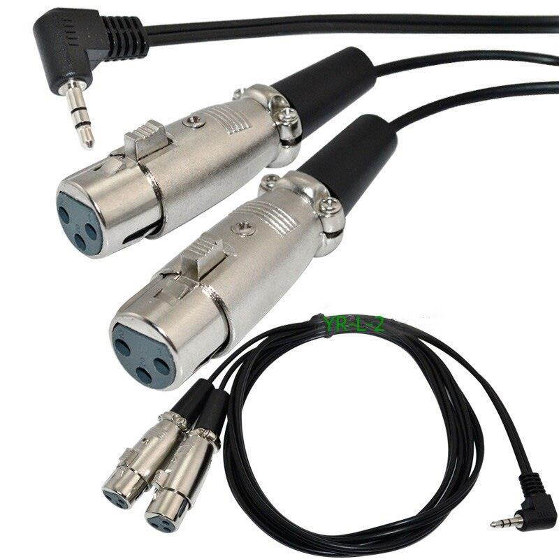 Right Angle 3.5mm Mini Stereo Male to 2 XLR Female Breakout Y-Cable