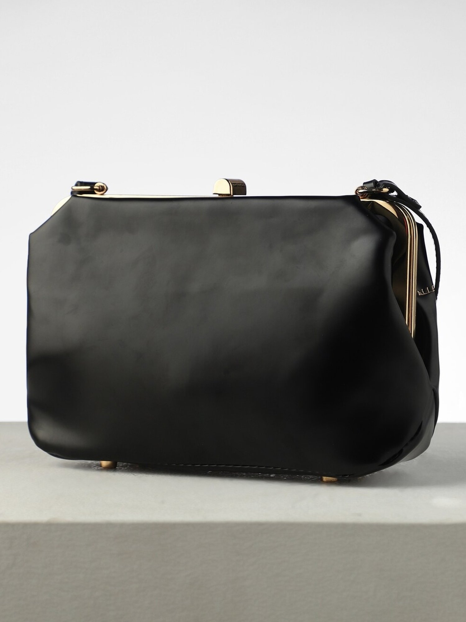 Allen Solly Black Printed Medium Sling Handbag