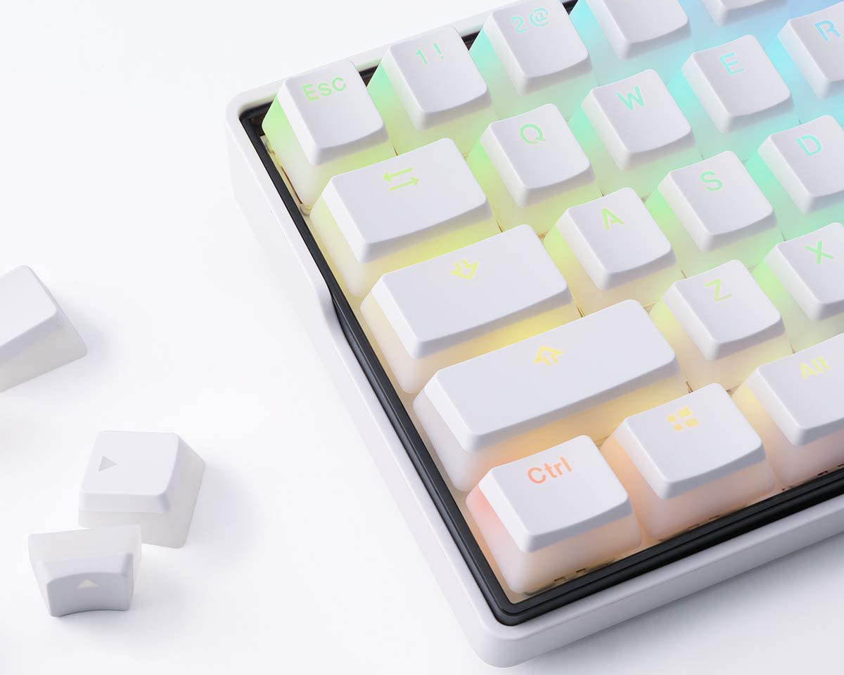 DIERYA x KEMOVE PBT Double Shot Pudding Keycaps, 104 Keys Mechanical Keycaps Set - OEM Profile - Compatible with 60% TKL Full-Size Stand US Layout Mechanical Gaming Keyboard